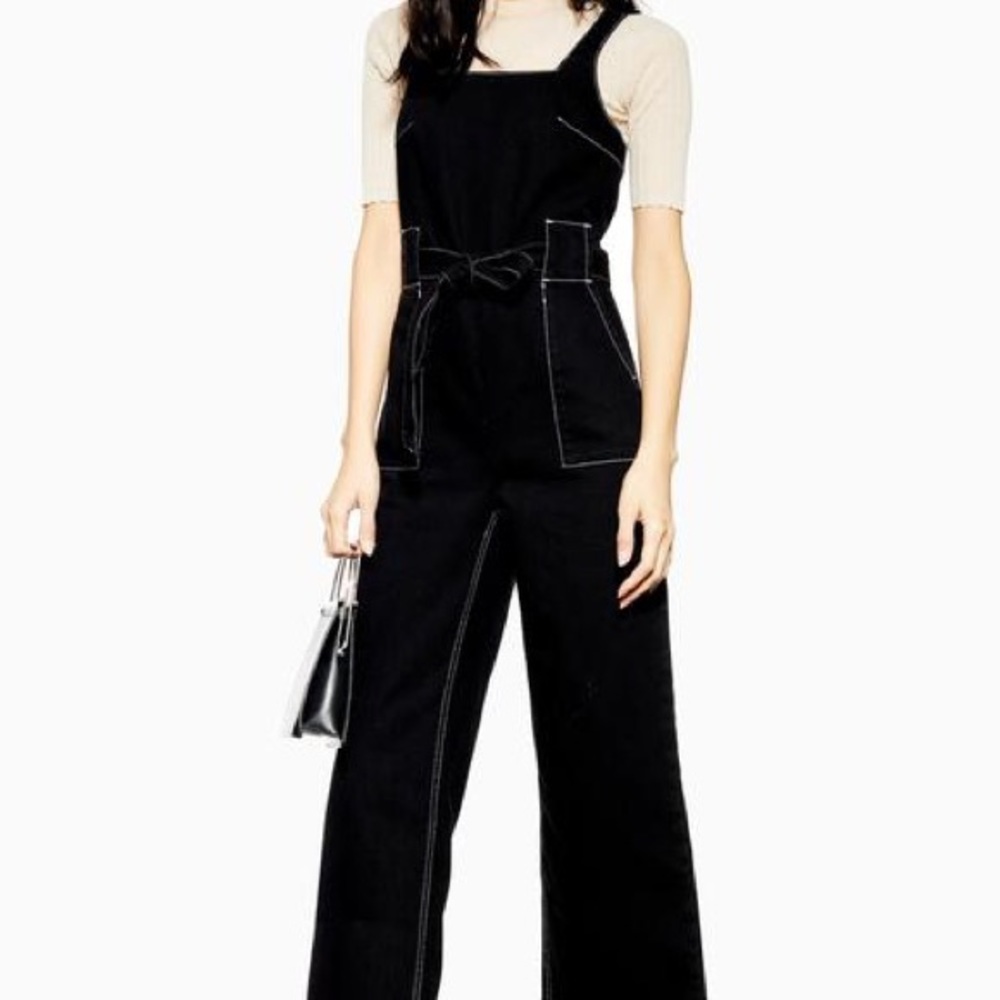 Topshop Square Neck Denim Jumpsuit